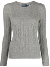Polo Ralph Lauren Grey Julianna Long Sleeve Pullover In Grey