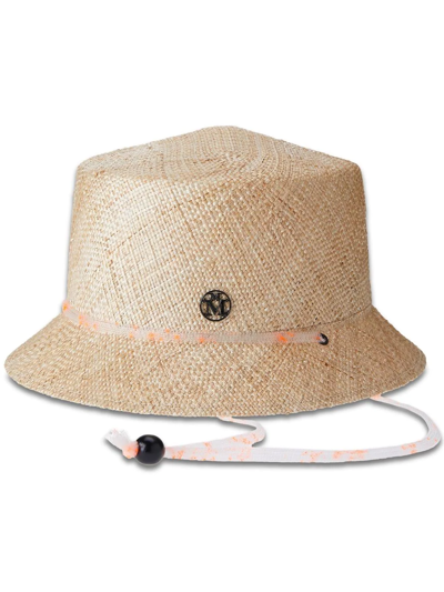 Maison Michel Arsene Raffia Cloche Hat In Natural