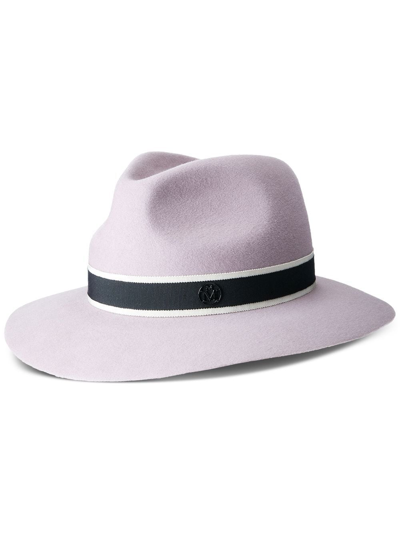Maison Michel Rico Wool Felt Fedora Hat In Nude