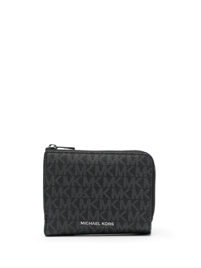 Michael Kors Logo拉链钱包 In Schwarz