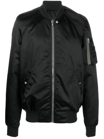 Rick Owens Zip-up Bomber Jacket In Schwarz