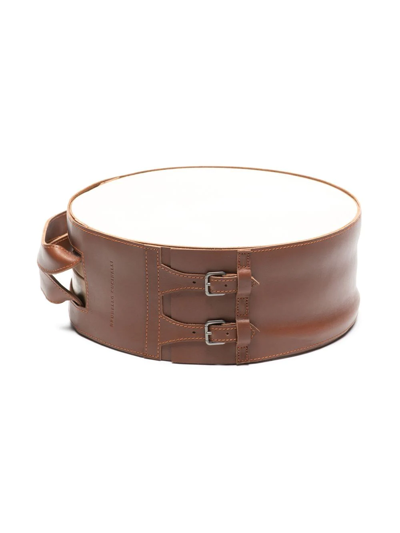 BRUNELLO CUCINELLI LEATHER-TRIM TAMBURELLO SET