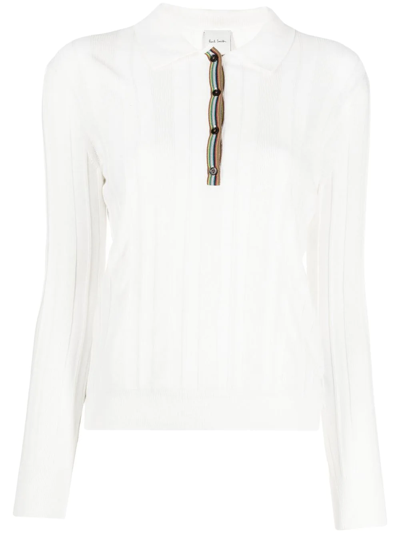 Paul Smith Knitted Pullover Buttoned Shirt In Parch