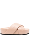 Stella Mccartney Signature Logo Platform Slide In Rosa