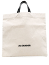 JIL SANDER LOGO-PRINT LINEN TOTE BAG