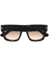 TOM FORD TORTOISESHELL SQUARE-FRAME SUNGLASSES