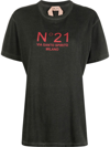 N°21 Logo-print Cotton T-shirt In Grey