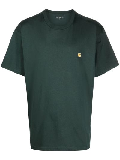 Carhartt Chase Logo-embroidered T-shirt In Green