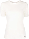 Jil Sander Contrast Logo Cotton T-shirt In Weiss