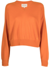 Loulou Studio Emsalo Cashmere V Neck Sweater In Orange