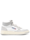 Autry Leather Mid-top Sneakers Contrast Sole In Weiss