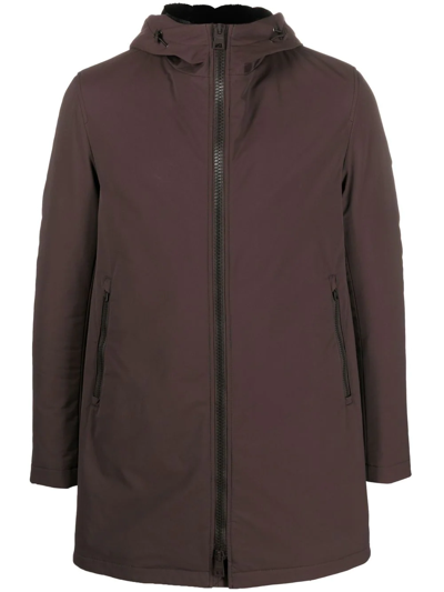 Herno Zipped Hooded Jacket In Grey