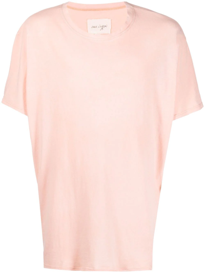 Greg Lauren Round-neck Short-sleeve T-shirt In Rosa