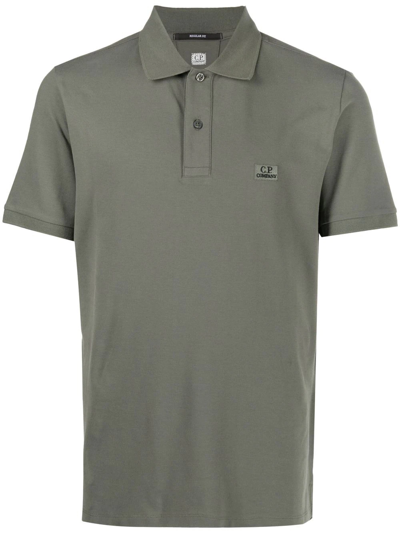 C.p. Company Green Stretch Cotton Polo Shirt In Thyme