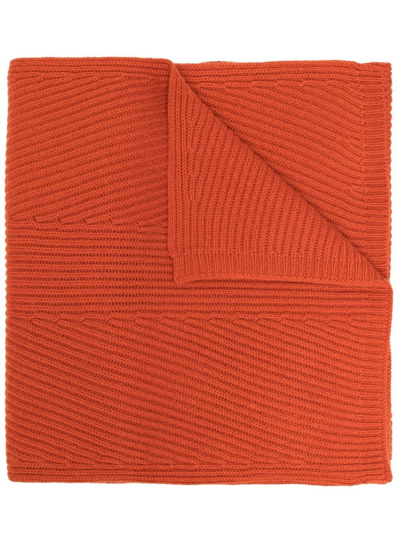 Joseph Rib-knit Scarf In Orange