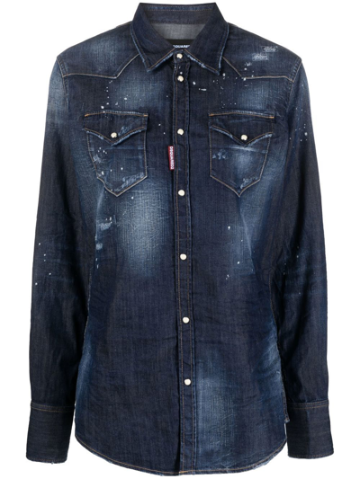 DSQUARED2 ICON LOGO DENIM SHIRT