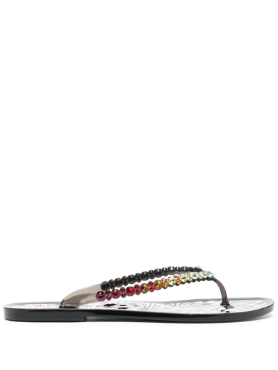 Sophia Webster Esme Crystal-embellished Flip Flops In Blau