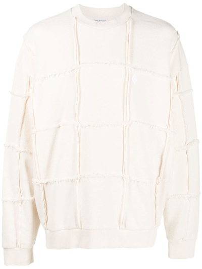 Marcelo Burlon County Of Milan Seam-detailing Crew Neck Jumper In Neutrals