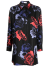 Ferragamo Floral-print Long-sleeve Shirt In Schwarz