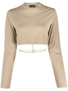 JACQUEMUS CROPPED LONG-SLEEVE T-SHIRT