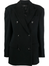 Amiri Double-breasted Cotton Blazer In Schwarz