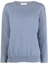 Fabiana Filippi Long Sleeve Crew-neck Sweater In Azzurro