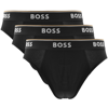 BOSS BUSINESS BOSS UNDERWEAR 3 PACK BRIEFS BLACK