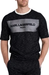 Karl Lagerfeld Mixed Media Logo T-shirt In Black