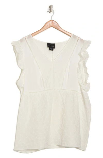 Forgotten Grace Eyelet Babydoll Blouse In White