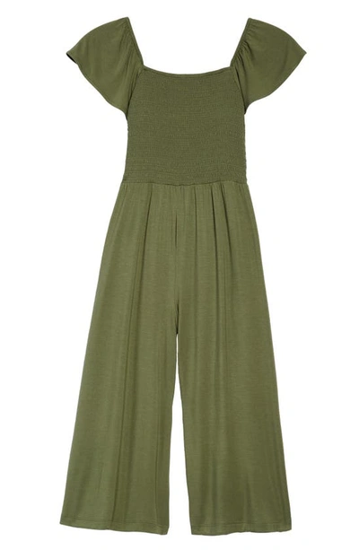Nordstrom Kids' Wide Leg Jersey Romper In Green