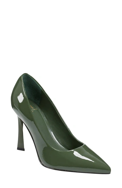 Marc Fisher Ltd Sassie Pointed Toe Pump In Medium Green Patent