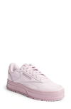 Reebok Women's Club C Double Geo Casual Sneakers From Finish Line In Shell Purple/shell Purple/infused Lilac
