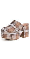 Larroude Miso Plaid Platform Clogs In Plaid Caramel