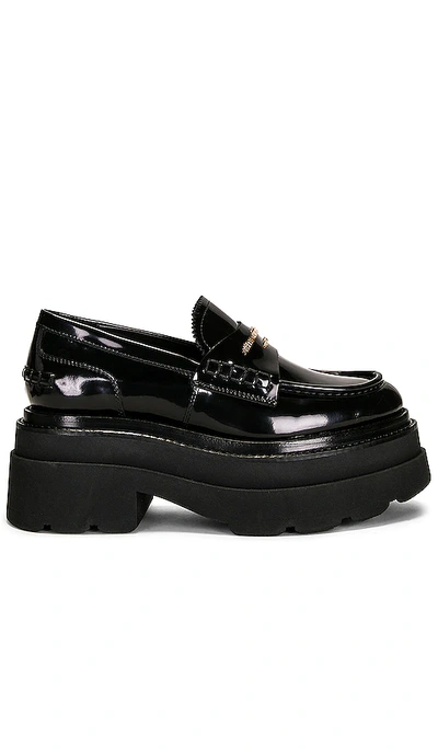 Alexander Wang Carter Patent-leather Platform Loafers In Black