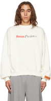 Heron Preston White Multicensored Sweatshirt In Jersey With Contrast Print On Front And Back And Logo Patch On The In White Mult