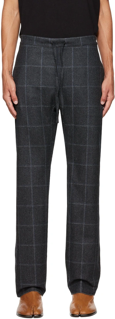 Bless Grey Pyjama Lounge Trousers In Darkgrey Grid