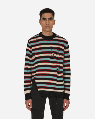 Charles Jeffrey Loverboy Distressed-effect Striped Jumper In Multicolor