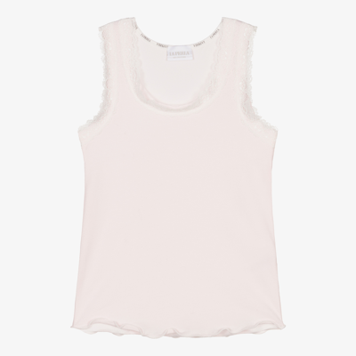 La Perla Kids' Girls Pink Cotton Vest