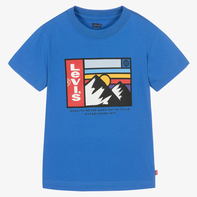 Levi's Babies' Boys Blue Cotton Logo T-shirt