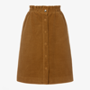 Chloé Kids Yellow Corduroy Maxi Skirt In Yellow