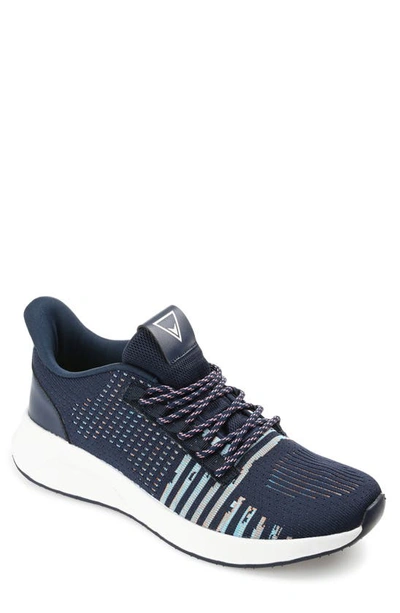 Vance Co. Men's Brewer Knit Athleisure Sneakers In Blue