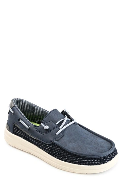 Vance Co. Moc Toe Boat Sneaker In Blue