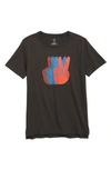 Treasure & Bond Kids' Relaxed Fit Graphic Tee In Black Raven Peace Sign