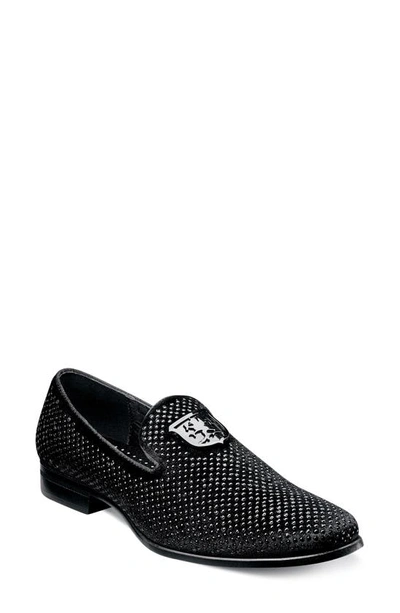 Stacy Adams Men's Swagger Studded Ornament Slip-on Loafer In Black