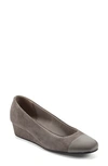 Easy Spirit Women's Gracey Round Toe Slip-on Wedge Dress Pumps In Grey