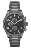 Hugo Boss Men's View Stainless Steel Bracelet Watch In Black