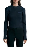Rag & Bone Icons Rib Merino Wool Crewneck Sweater In Navy