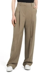 THEORY WIDE LEG STRETCH WOOL TROUSERS