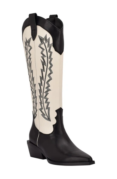 Marc Fisher Ltd Roselle Embroidered Western Boots In Black 02
