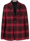 VALENTINO SINGLE BREAST CHECK BLAZER JACKET